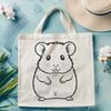 Whiskered Companion SVG Design A simple illustration of a small furry animal with a rounded body and short legs.