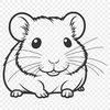 A cute illustration of a hamster with bold lines and simple shapes, perfect for cutting out or using in vector design.