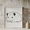 Beautiful Hamster Design for Print A whimsical illustration of a hamster, suitable for personal or commercial projects requiring vector graphics.