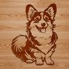 Digital Dog Breed Clip Art A stylized digital illustration of a sitting Corgi dog.