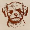 Vector Portrait of a Friendly Dog A detailed illustration of a Shih Tzu dog's head in vector format.