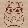Whimsical Hamster in Spectacles A whimsical illustration of a hamster wearing glasses, suitable for personal or commercial use in various design formats.