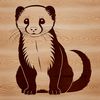 A colorful illustration of a curious ferret, suitable for digital use in various formats.
