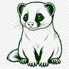 Adorable Ferret Silhouette A small, domesticated mammal with a slender body and long, pointed snout.