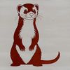 Whimsical Ferret Illustration Free Download Illustrated ferret silhouette with detailed features.