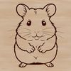 Cute Hamster Silhouette Download A small, furry hamster standing on its hind legs in front of a blurred background.