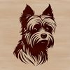 Yorkie Head Close-Up Graphic A high-quality illustration of a small breed dog's head with distinctive features.