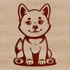 Illustration of a sitting Shiba Inu dog.