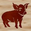 Adorable Farm Pig Silhouette A small pig standing on its hind legs in a farm setting.
