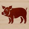 Illustration of a standing farm animal pig in a vector format.