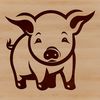 A standing pig with a rounded body and short legs, suitable for vector design.