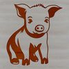 Standing Piglet Silhouette A standing farm animal, identified as a piglet, in vector format.