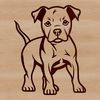 Male Pitbull Illustration An illustration of a male Pitbull breed in a straightforward pose.