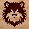 Pom Paws Illustration Simple line drawing vector art of a cute Pomeranian breed dog.