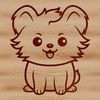 Pomeranian Breed Portrait A close-up illustration of a sitting Pomeranian dog breed with a cute facial expression.