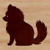 A small breed dog sitting on its haunches with a cute expression.