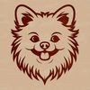 Simple Pomeranian Dog Outline An outline illustration of a cute pomeranian breed in a classic style suitable for design projects.
