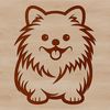 Seated Dog Vector Art Design A cute, seated Pomeranian dog breed depicted in vector format, suitable for digital use.