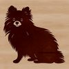 Fluffy Pomeranian Breed Clip Art A seated Pomeranian dog with a fluffy coat, depicted in a vector graphic format.