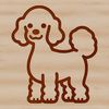 A simple line drawing of a standing poodle, suitable for vector design.