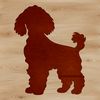 Elegant Poodle Clip Art Design A small to medium-sized dog breed, standing with its fur styled in an elegant manner.