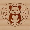 Love-Struck Possum SVG A cartoon illustration of a possum surrounded by love hearts.