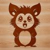 Whimsical Marsupial Illustration A detailed illustration of a marsupial animal, suitable for cutting and crafting with Cricut or laser cutter.