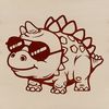Cute Dinosaur SVG Clip Art A baby dinosaur wearing sunglasses in a prehistoric setting.