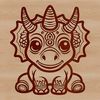 Cute Prehistoric Creature A digital illustration of a baby triceratops in its prehistoric habitat.
