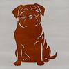 Playful Pug Clip Art A playful pug sitting on a floor or surface.