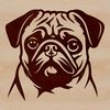 Adorable Pug Head Illustration A small dog breed illustration of a pug's head.