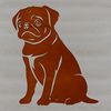 Sitting Pug SVG Design A cute sitting pug dog illustration in vector format for crafting and design projects.