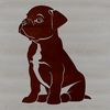 Cute Boxer Dog Breed Vector A vector illustration of a cute dog breed, a Boxer, sitting comfortably.