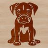 Adorable Sitting Dog Silhouette A cute sitting dog breed with distinctive facial features and wrinkled skin.