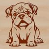 Vector Illustration of a Sitting Bulldog An illustration of a sitting bulldog, suitable for vector design and commercial use.
