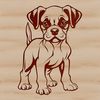 Cute Boxer Dog Breed Cartoon Illustration A cartoon illustration of a happy standing dog breed, ideal for designing digital artwork and cutting machine stencils.