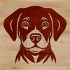 Customizable Lab Dog Head Design A close-up of a friendly Labrador Retriever's head, making it easy to customize and edit vector art.