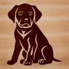 Simple Labrador Retriever SVG Vector A sitting Labrador Retriever, depicted in a simple vector design suitable for various applications.