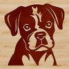 Cute Boxer Puppy Face SVG An SVG graphic representation of a cute Boxer puppy face, suitable for various design uses.