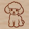 Cute Standing Poodle Clip Art A simple line drawing of a cute standing poodle, suitable for various designs and crafts.