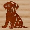 Adorable Labrador Sitting Illustration A digital illustration of a sitting Labrador Retriever dog breed, suitable for vector art and design projects.