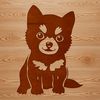 Vector Shiba Inu Graphic Design A stylized illustration of a sitting Shiba Inu dog in vector format.