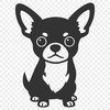 A small breed dog, illustrated in vector format.
