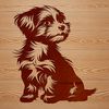 Vector Image of a Happy Havanese Puppy A small Havanese dog sitting on its hind legs, depicted in a stylized vector format.