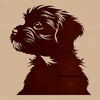 Cute Canine Portrait SVG File A close-up illustration of a Havanese dog's head with details of its facial features.
