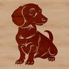 Dachshund Sitting Illustration for Commercial Use A small dachshund sitting on its haunches, making it a suitable vector design for personal or commercial projects.