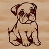 A sitting dog with a boxer breed, ideal for vector design and cutting machine projects.