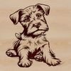 A vector illustration of a sitting Miniature Schnauzer dog with a distinctive beard.