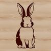 Adorable Cartoon Bunny Vector Graphics A cartoon rabbit sitting on its hind legs, suitable for use as clip art in various design applications.