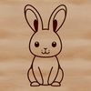 An SVG vector graphic of a cartoon-style rabbit in a sitting position.